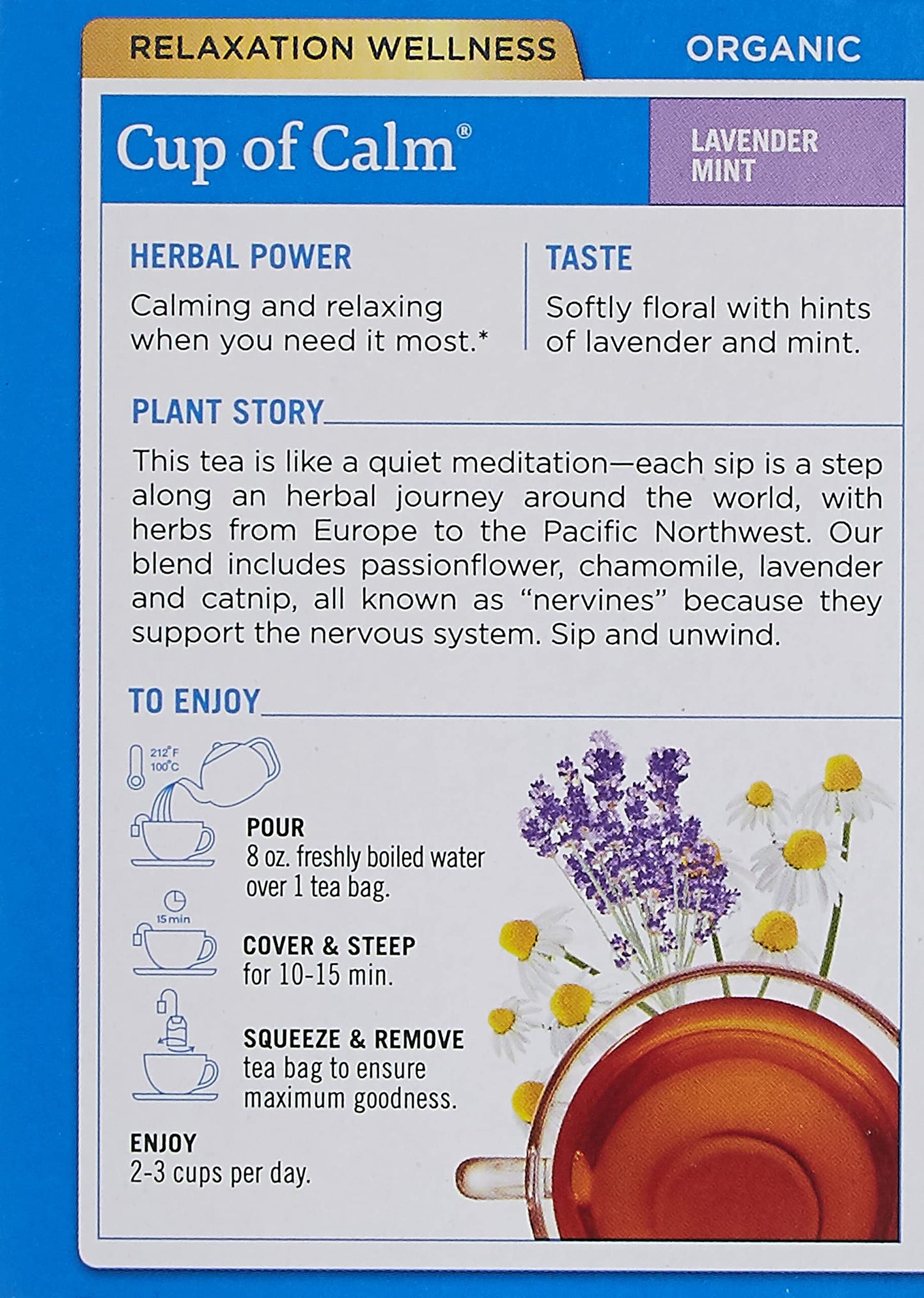 Traditional Medicinals Organic Cup of Calm Herbal Tea, 16 ct