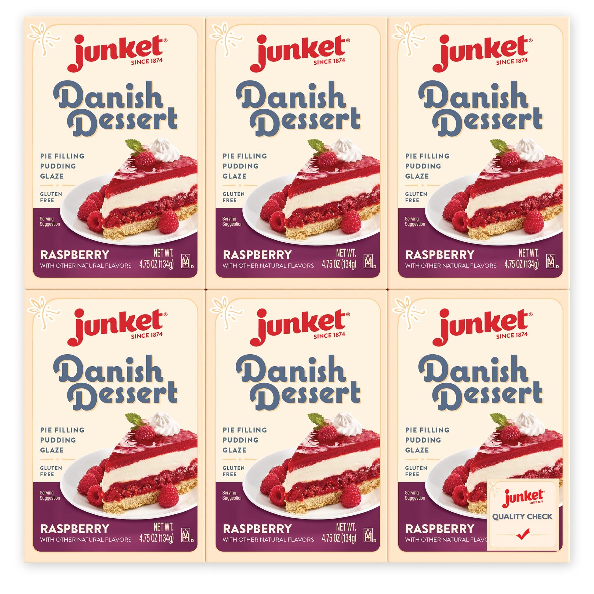 Junket Danish Dessert Raspberry Mix - for Raspberry Pie Filling, Cheesecake Topping, Sauces, Puddings, and Glazes. Easy! Add Wat