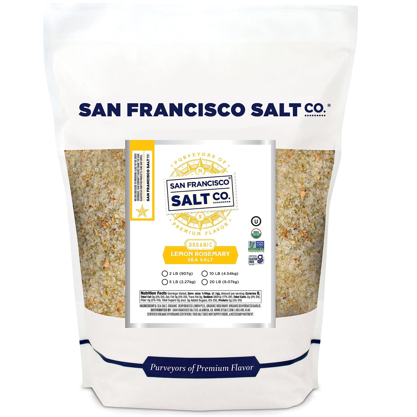 Organic Lemon Rosemary Sea Salt 2 lbs. by San Francisco Salt Company