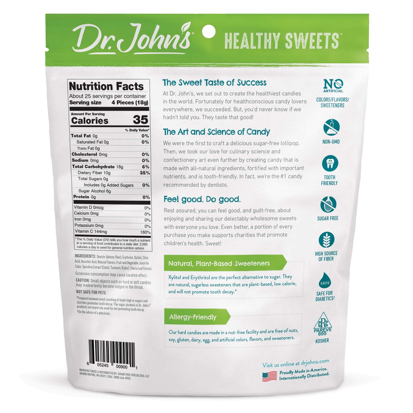 Dr. Johns Sugar Free Candy - Healthy Hard Candy, Keto Friendly, Vegan, 1 LB, Creamsicle Swirl, Gluten Free, 100 Count