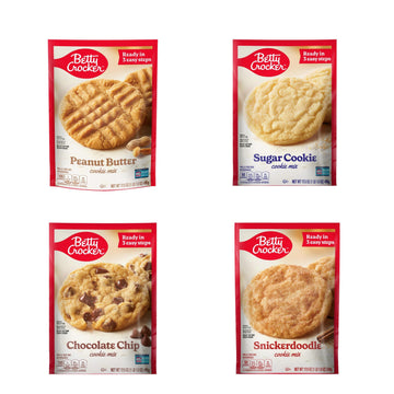 Betty Crocker Cookie Mix, Variety Pallet, Chocolate Chip, Peanut Butter, Sugar, Snickerdoodle