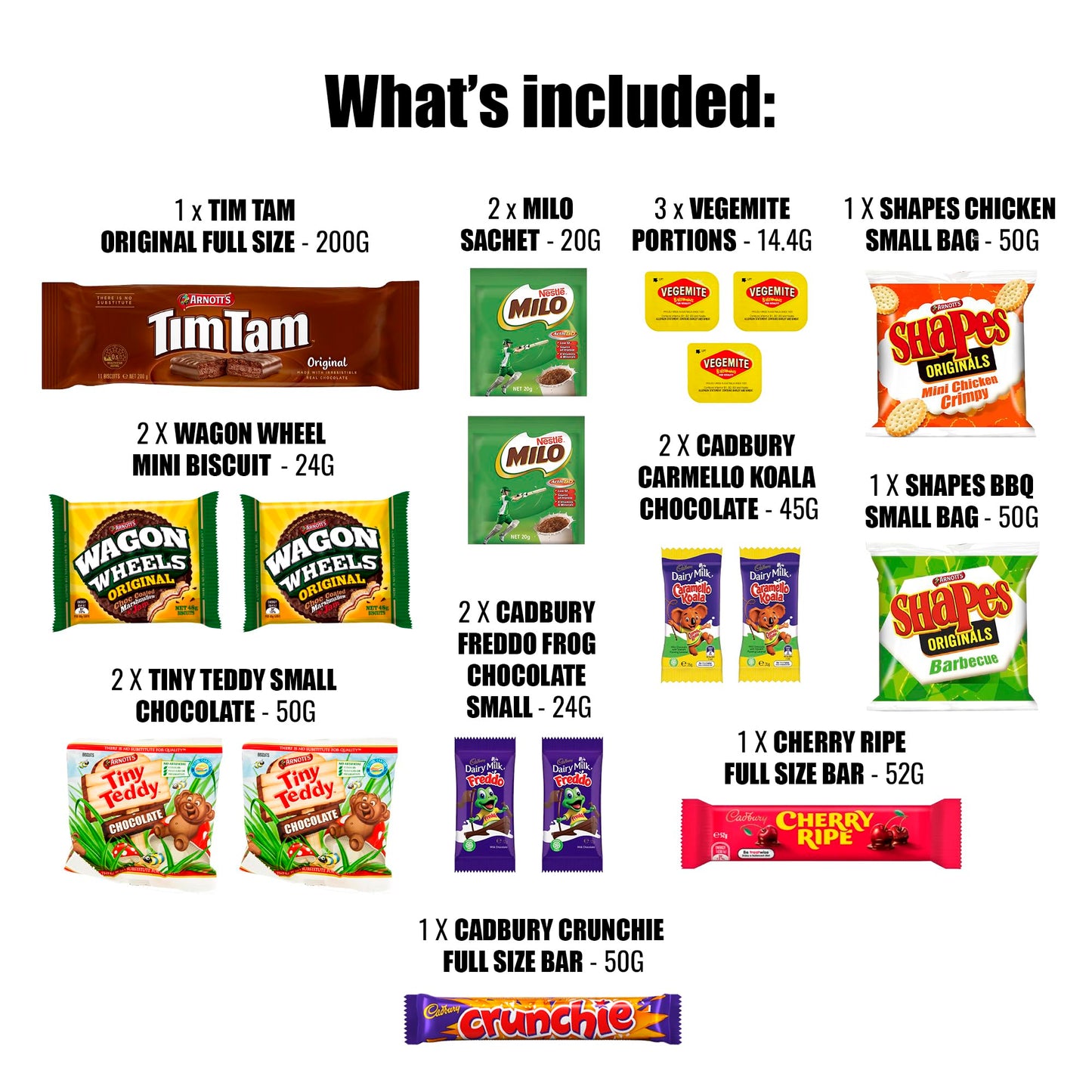 from Home Authentic Australian Snack Gift Box - Tim Tams, Cadbury, Cherry Ripe - Medium Size