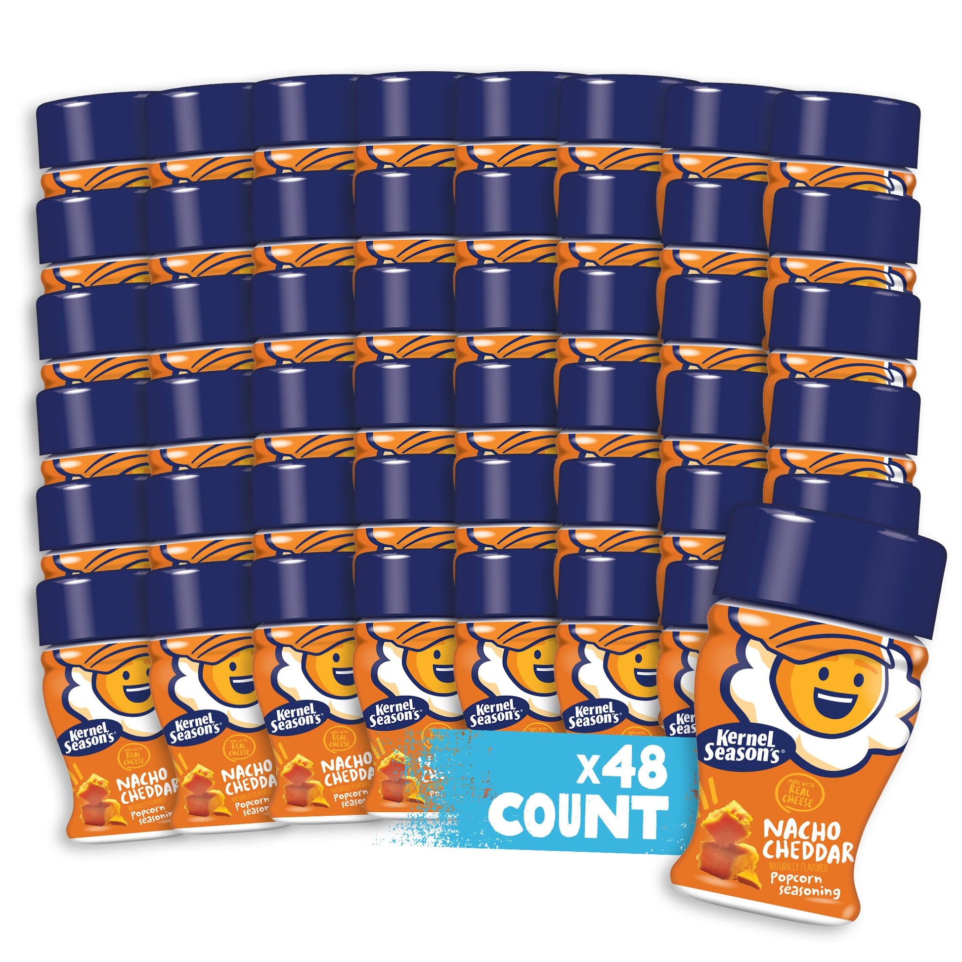 Kernel Seasons Popcorn Seasoning Mini Jar, Nacho Cheddar, 0.9 Oz (Pack of 48)