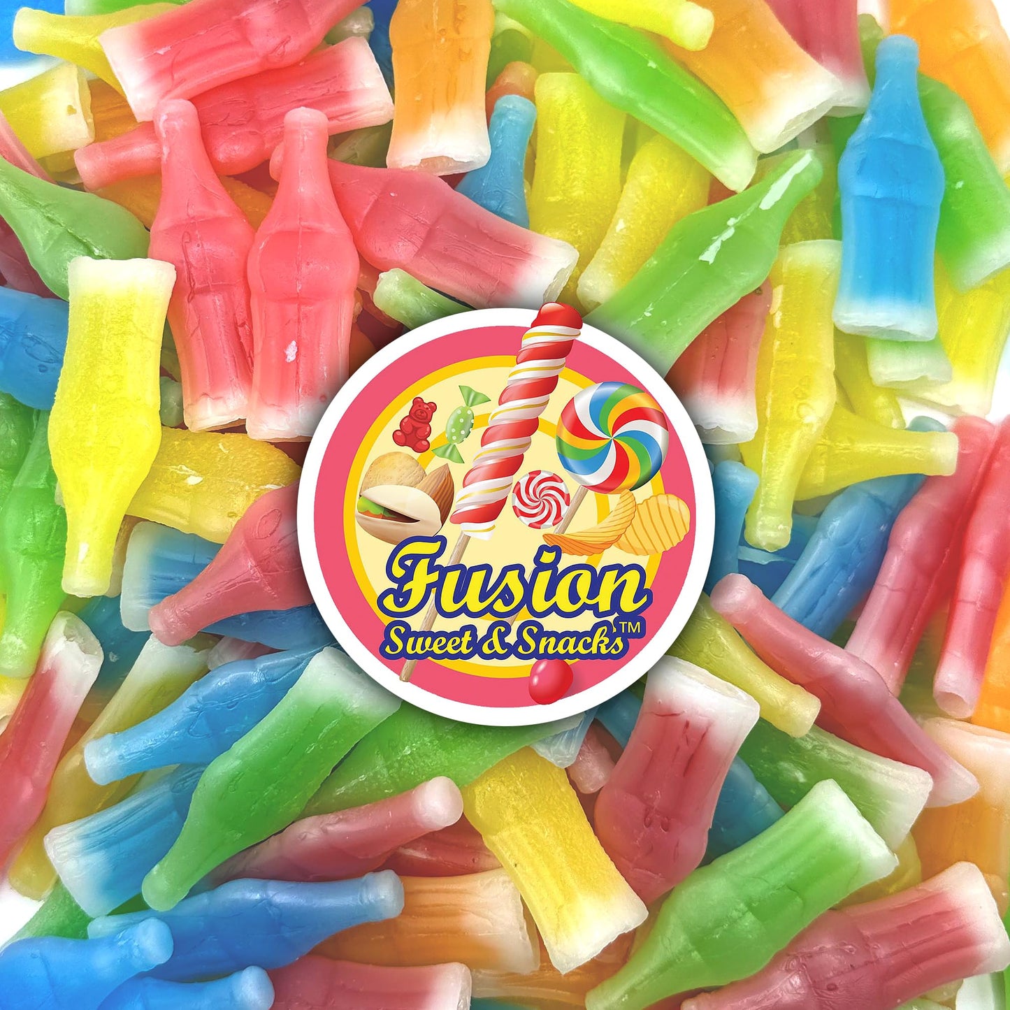 Wax Bottle Candy Drinks, 1/2 (Half) Pound Bag - Retro Wax Candy Bottles, Liquid Filled - Variety Flavor Nip Candy Juice - Classi