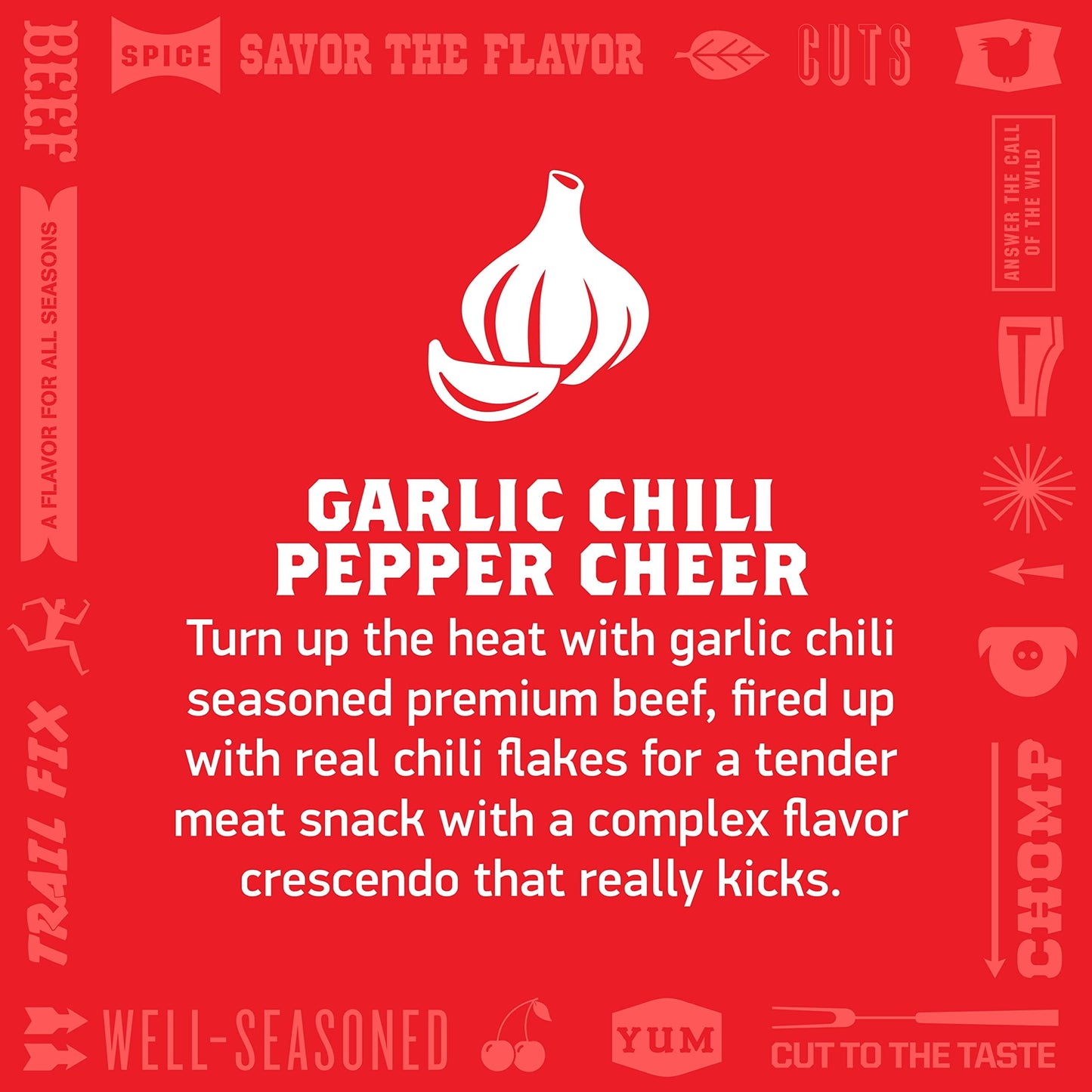 Krave Jerky Gourmet Beef Cuts, Garlic Chili Pepper, 2.7 Ounce (Pack Of 8)