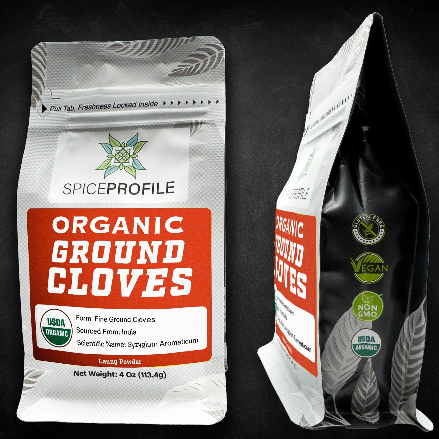 Spice Profile USDA Organic Ground Cloves, Lab Tested, Resealable 4 oz Pouch, Small Size