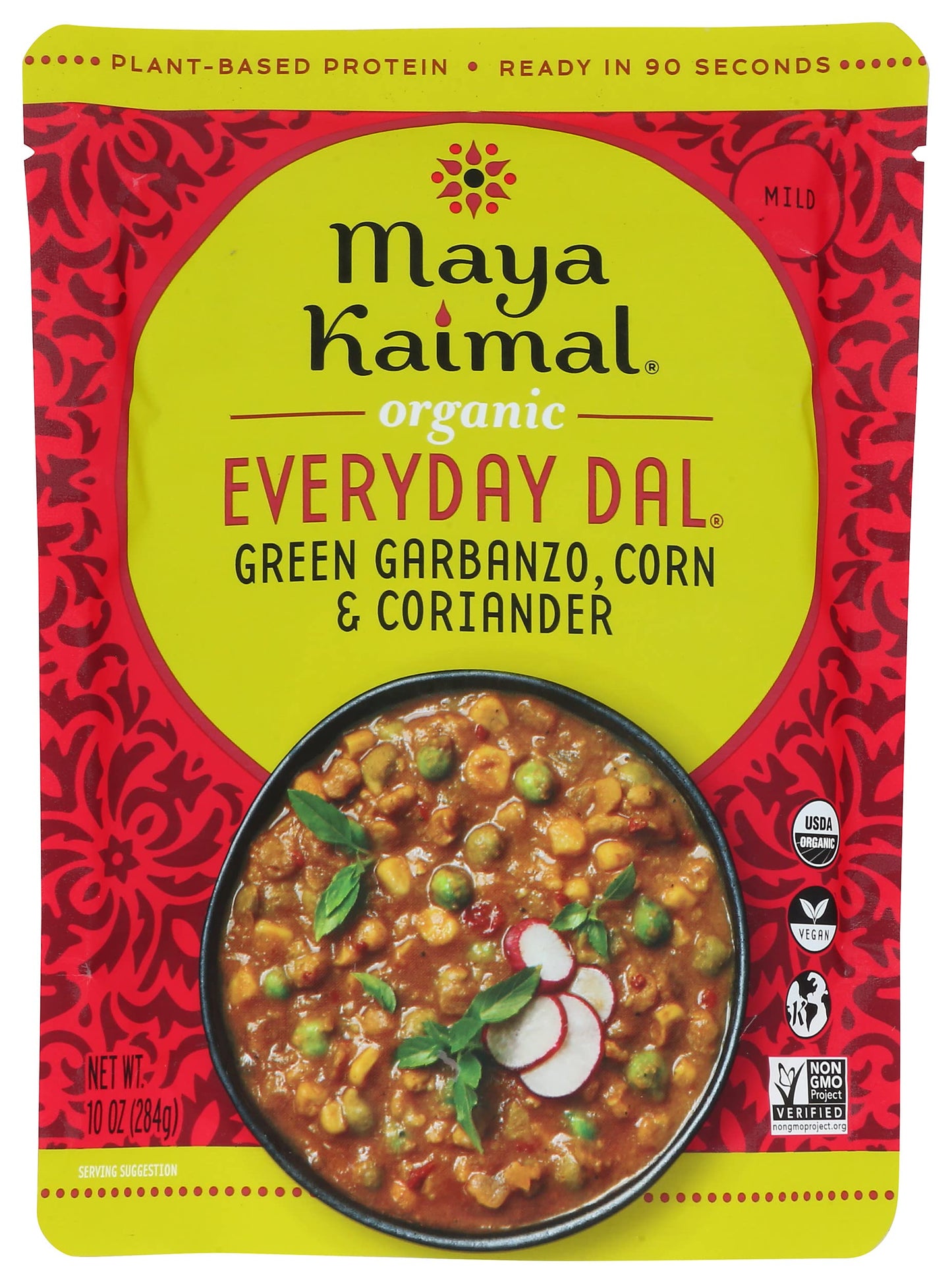 MAYA KAIMAL Organic Everyday Dal corn & coriander green garbanzos 10 OZ