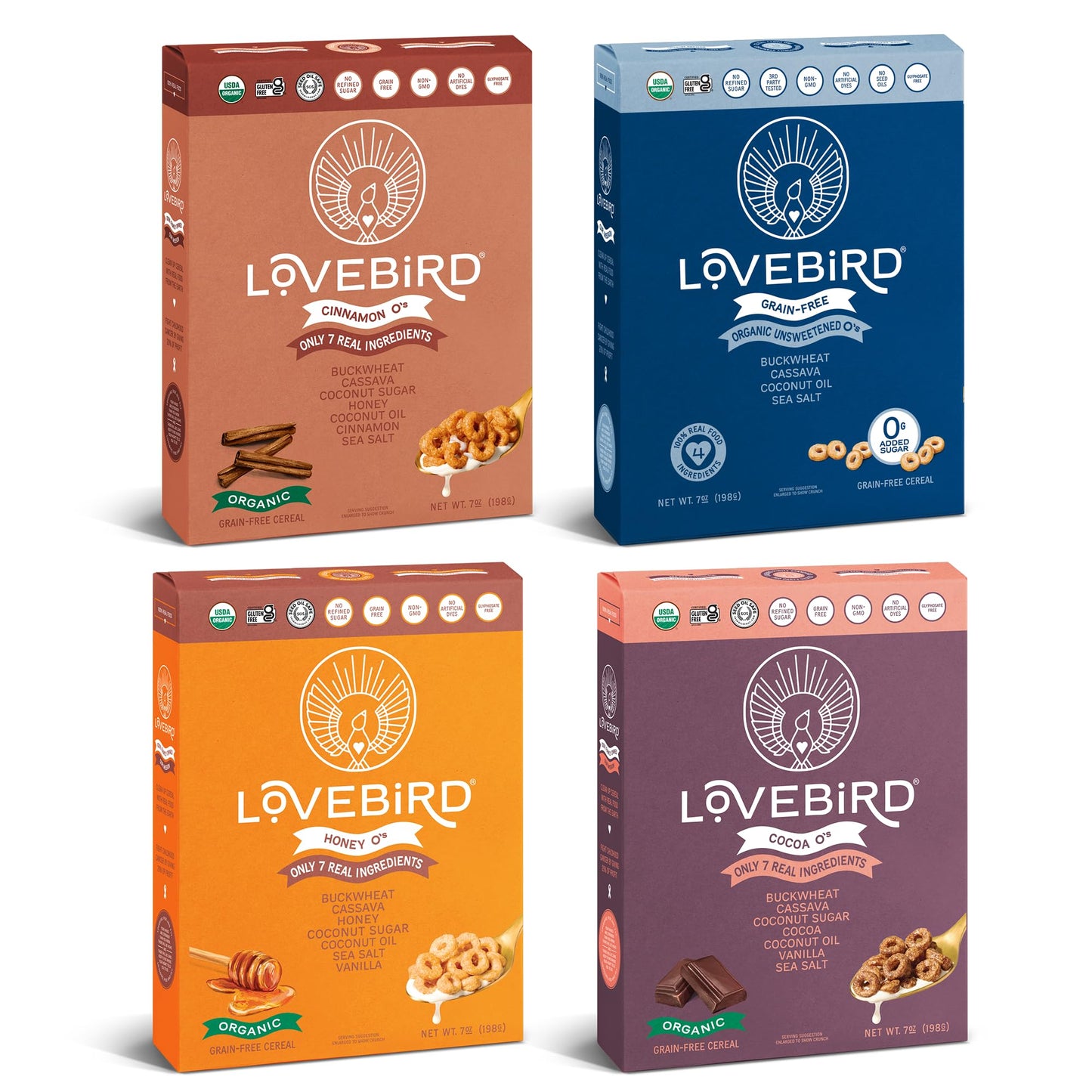 Lovebird Organic Cereal That Actually Tastes Good - 100% Real Food & Healthy Gluten Free Cereal, No Refined Sugar, Paleo, Keto F