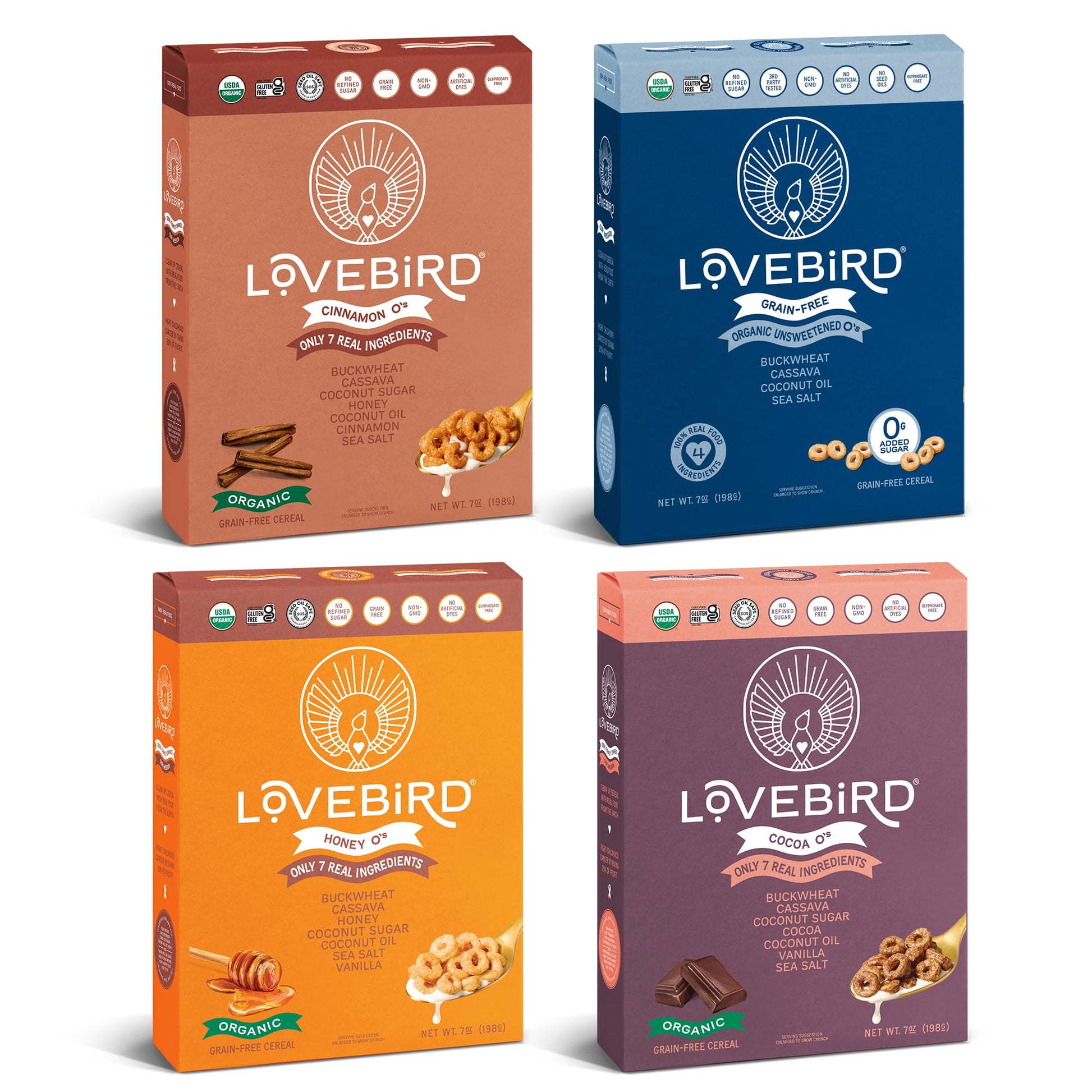 Lovebird Organic Cereal That Actually Tastes Good - 100% Real Food & Healthy Gluten Free Cereal, No Refined Sugar, Paleo, Keto F
