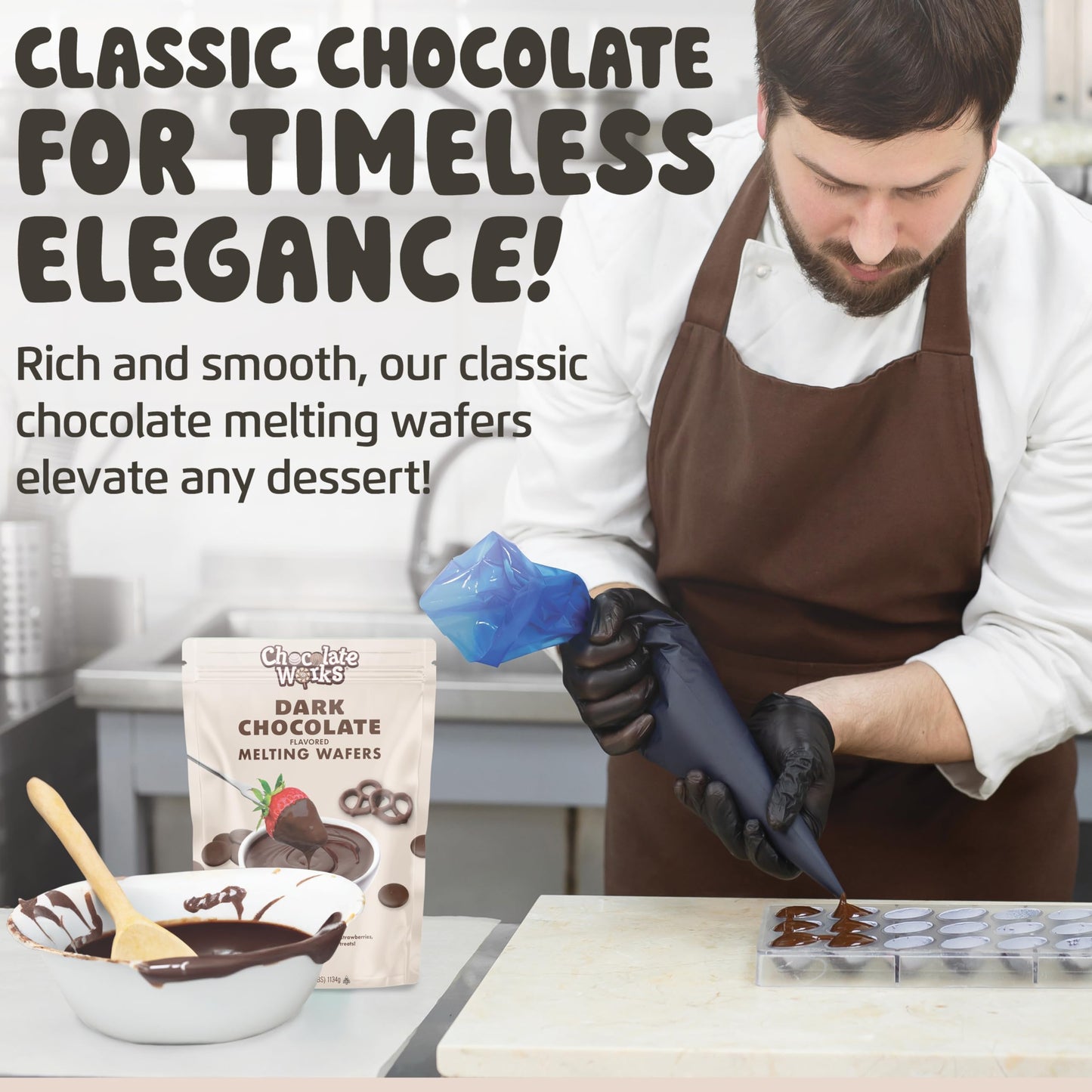 Chocolate Works Melting Chocolate Parent (1.0 Lb (Pack Of 5), Dark Chocolate)