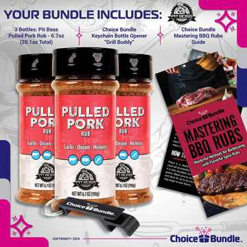 Pit Boss Pulled Pork BBQ Seasoning Spice & Rub, 3 Pack Bundle, 20.1 oz Total Weight, Ideal for Grilling and Barbecuing