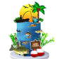 DRWATE 17 PCS Gone Fishing Cake Topper Set, Fisherman Themed Birthday Decorations, Paper, Model GCMGG10007