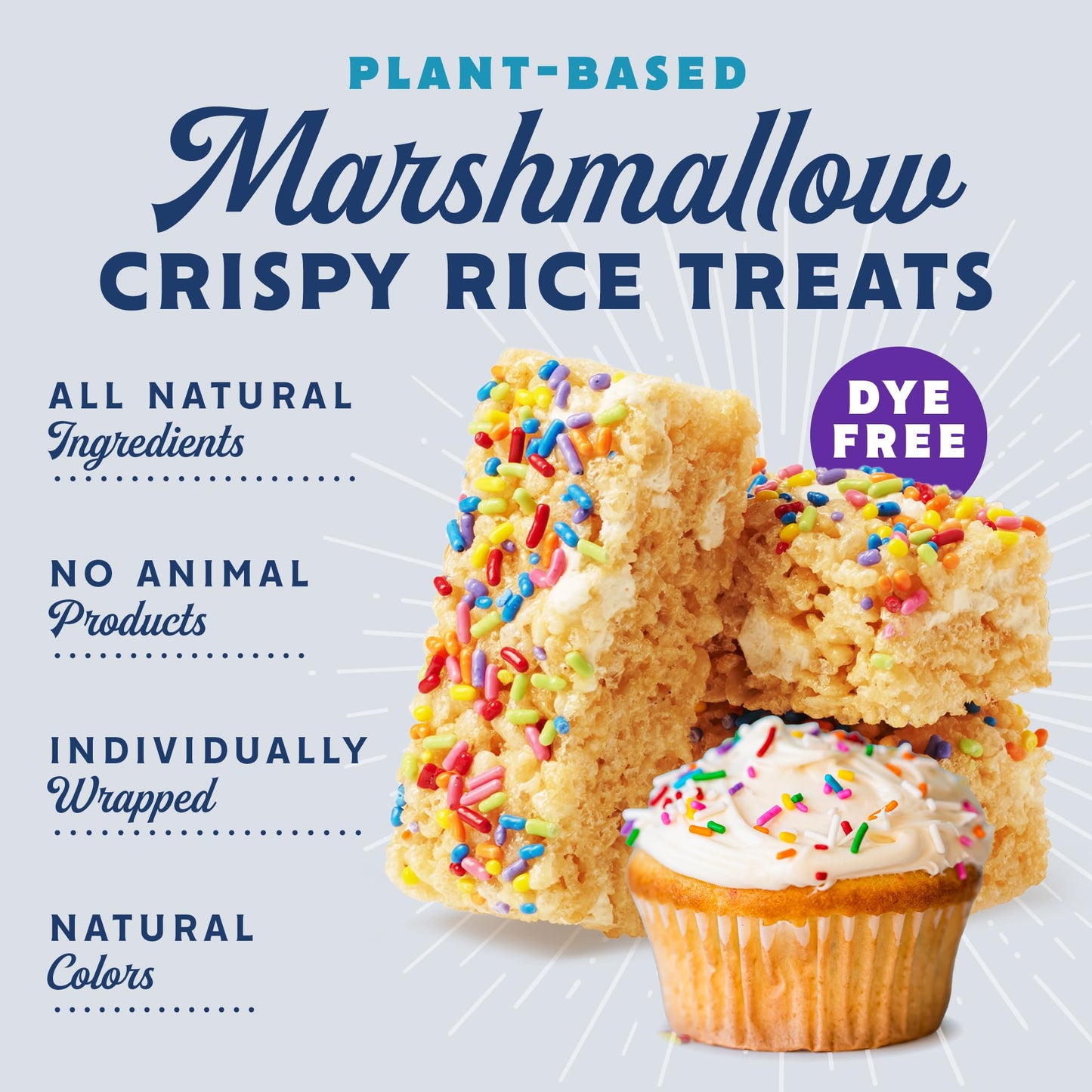 GoodMallow Vegan Rice Crispy  Individually Wrapped Box of 6  Kosher Vegan Snacks  Gluten Free Dairy Free Snacks for Kids & mature-themeds - Healthy Sweets Made with Gourmet Marshmallows (Birthday Cake)