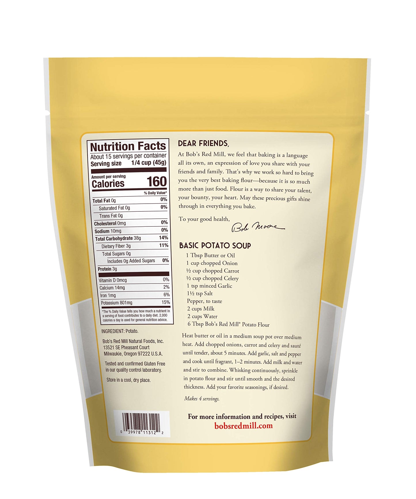 Bob'S Red Mill Potato Flour, 24Oz (Pack Of 4) - Non Gmo, Vegan, Kosher