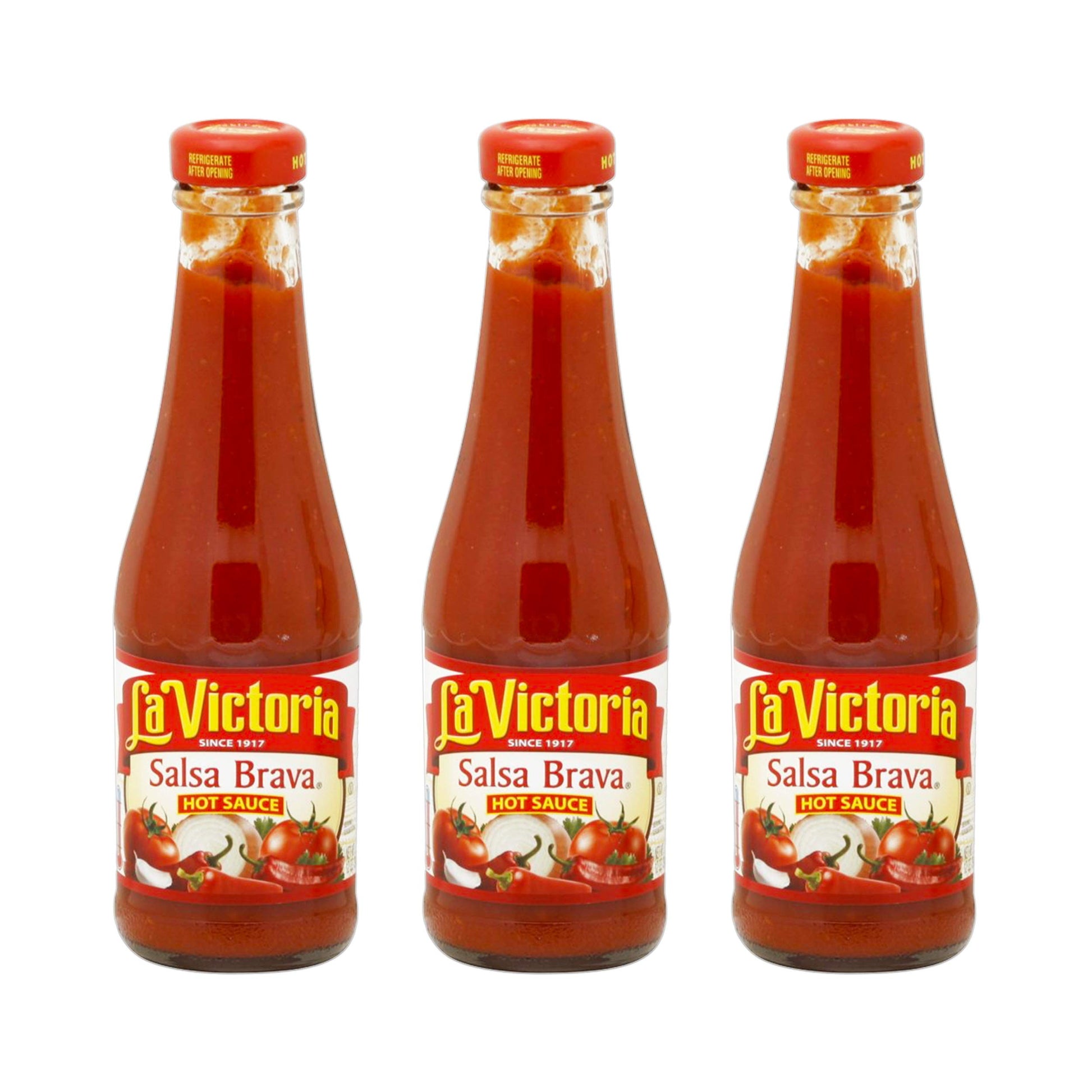 La Victoria Hot Salsa Brava, 8 Ounce Pack of 3, Spicy Salsa for Tacos and Dips