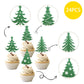 24 Pcs Christmas Tree Cupcake Toppers With Star Green Glitter Christmas Tree Cupcake Picks For Merry Christmas Theme New Year Holiday Baby Shower Kids Birthday Party Cake Decorations Supplies