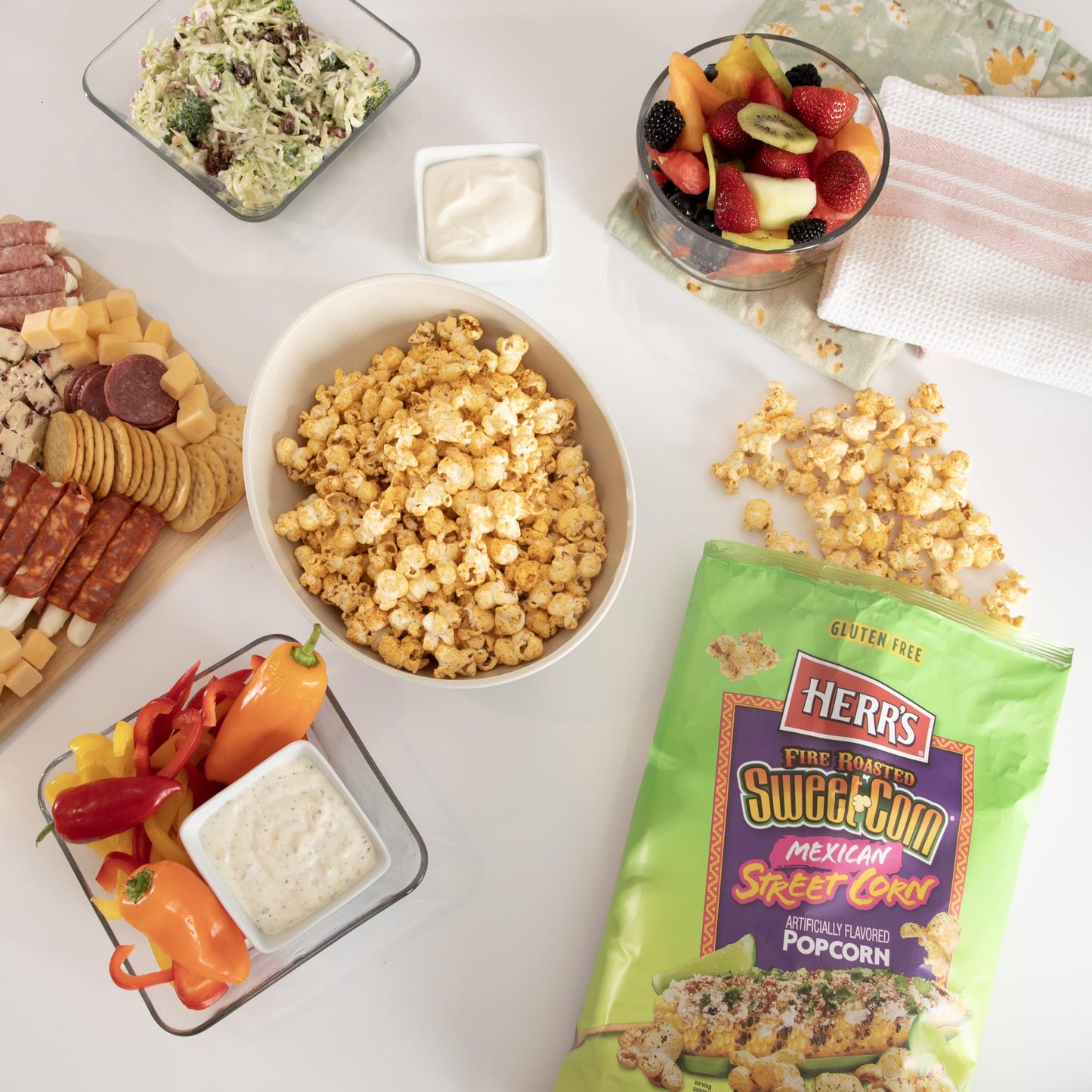 Herrs Mexican Street Corn Popcorn, 6.25 Ounce (Pack of 9 Bags) - Zesty, Savory Popcorn Inspired by Elote Flavors - Great for Pa