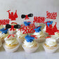 Gyufise 24Pcs Red Glitter Senior Of 2025 Graduation Cupcake Toppers You Did It Congrats Grad 2025 Diploma Cap Cupcake Picks Clas