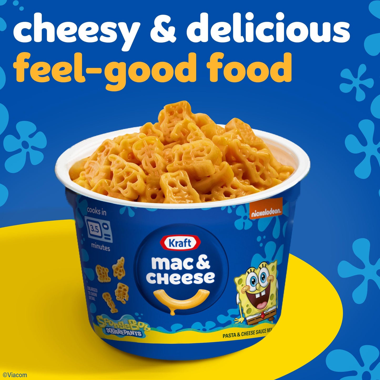 Kraft Macaroni & Cheese Spongebob SquarePants Shapes Dinner, (4 ct Pack, 1.9 oz Cups), packaging may vary