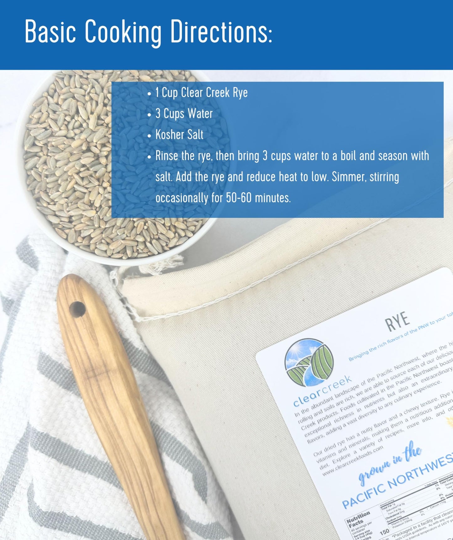 Certified Glyphosate Residue Free Rye Berries | Washington State Grown | 4 Lbs | Non-Gmo | Clear Creek Foods