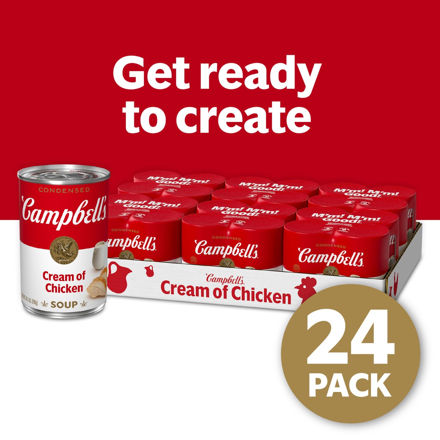 Campbell'S Condensed Cream Of Chicken Soup, 10.5 Ounce Can (Pack Of 4) (Case Of 6)