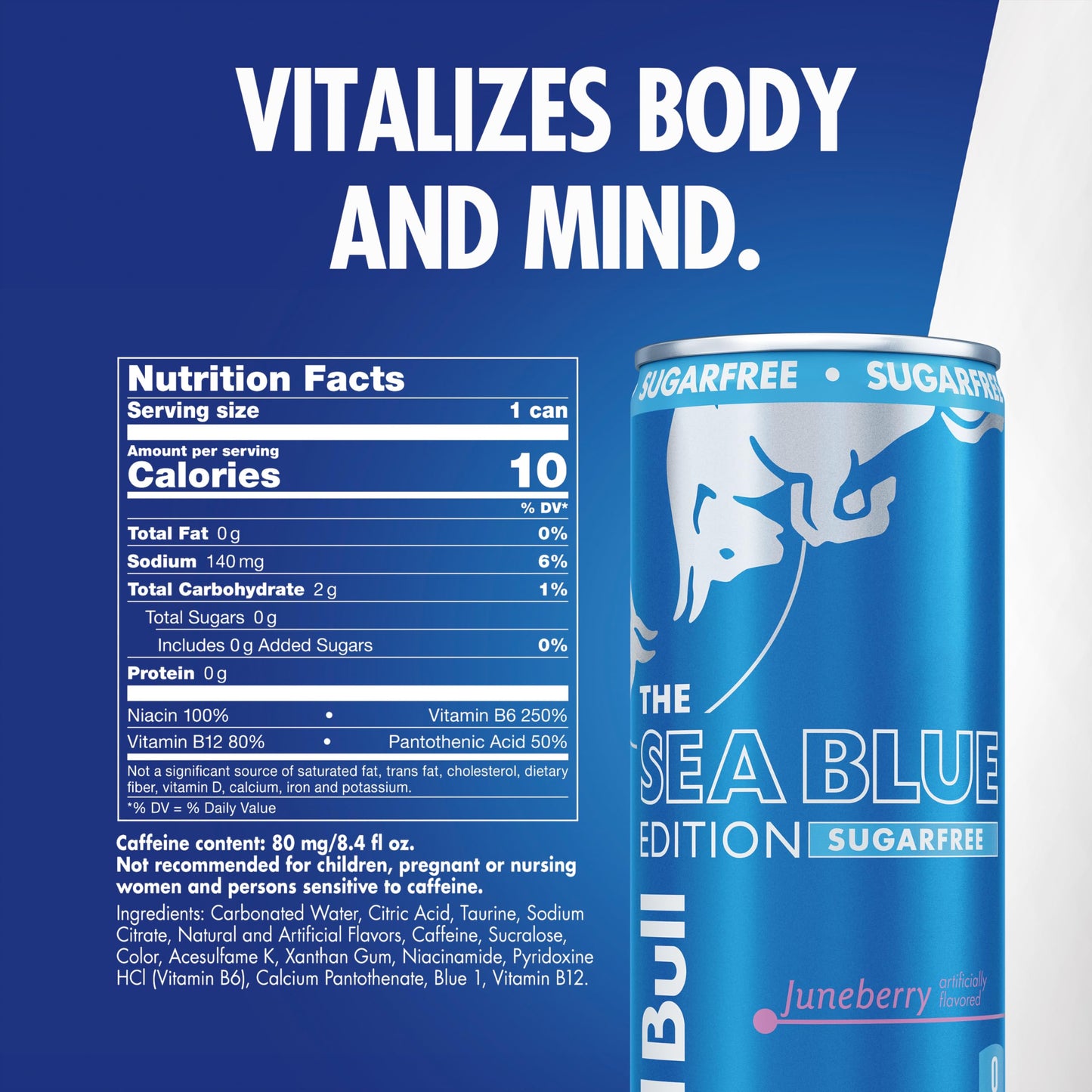 Red Bull Sugar-Free Energy Drink, Juneberry, 80mg Caffeine, 8.4 Fl Oz, Pack of 24 Cans (6 Packs of 4)