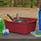 Tribello Plastic Wash Tub Dishpan Basin And Foot Bath For Soaking Feet, Laundry Hand Wash Bucket, Dish Pans For Washing And Storage Cleaning Supplies - 12 Quarts - Heavy Duty - Made In Usa (Red)
