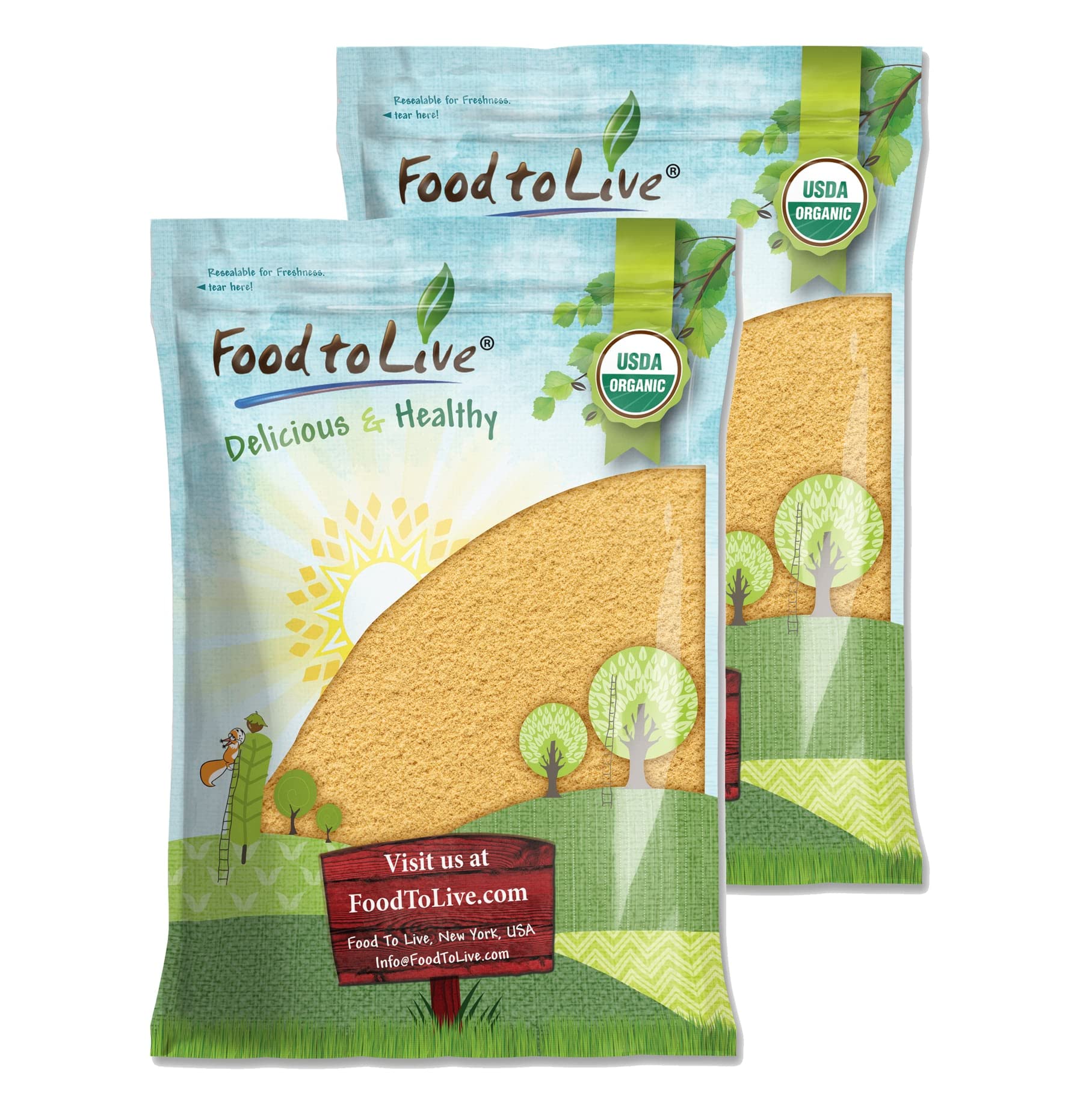 Food to Live Organic Golden Flaxseed Meal - Non-GMO, Vegan, 12 Pounds, Rich in Omega-3 and Dietary Fiber