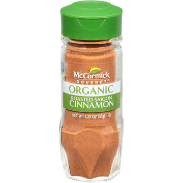 McCormick Gourmet Organic Roasted Saigon Cinnamon, 1.25 oz, Pack of 1, Model 10052100013333