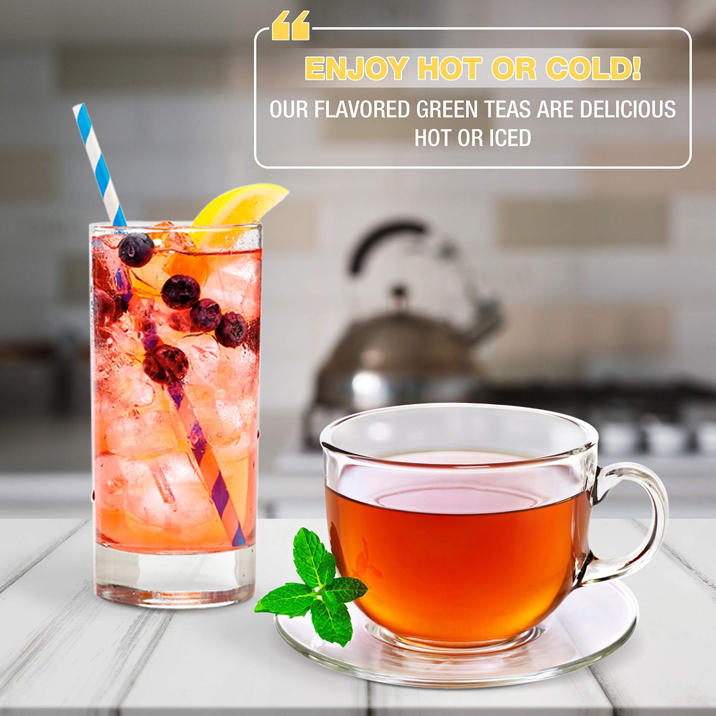 Brew La La Organic Green Tea - Chamomile Lemon Flavor - 50 Double Chambered Bags - Low Caffeine - USDA Certified Organic