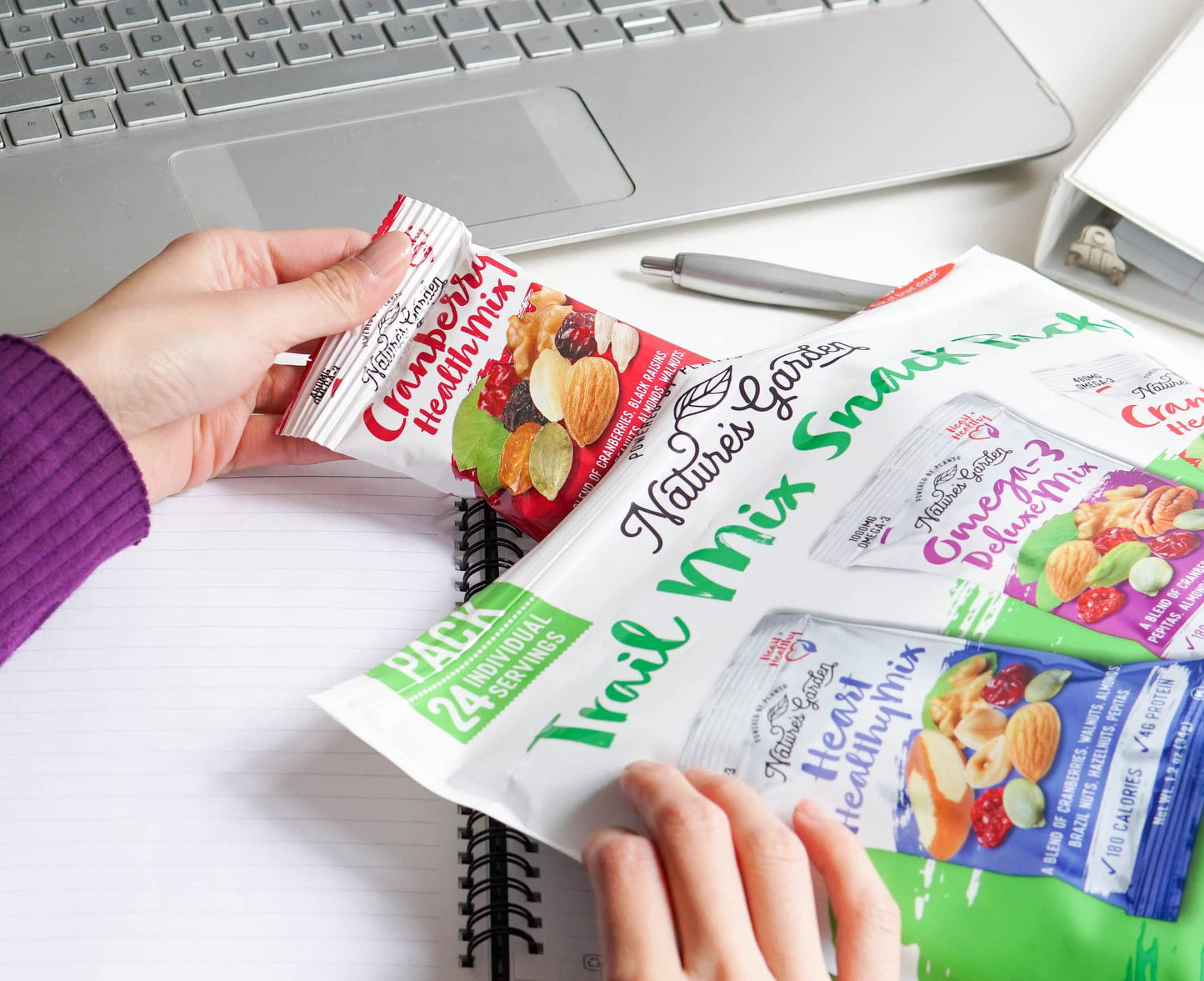 Nature'S Garden Healthy Trail Mix Snack Packs - Mixed Nuts, Heart Healthy Nuts, Omega-3 Rich, Cranberries, Pumpkin Seeds, Perfec
