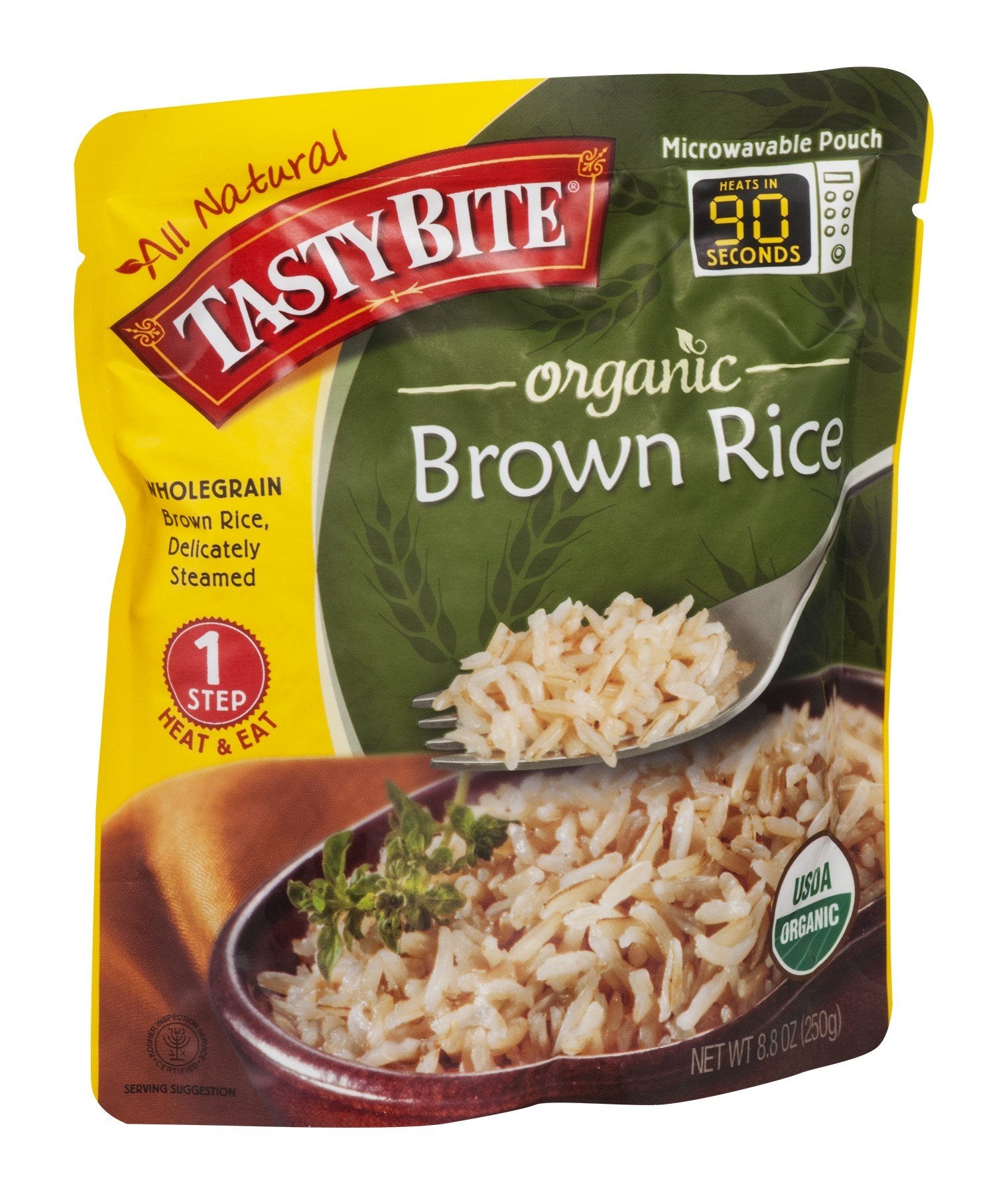 Tasty Bite Organic Brown Rice, Microwaveable Ready to Eat Entr  e, 8.8 Ounce (Pack of 6)