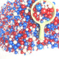 Sprinkles Edible Red White Blue Patriotic Pearls Sugar Sprinkles Candy 142G/ 5.01Oz Mix Size Pearls Baked Cakes Cupcakes Topper