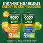 GoGo squeeZ Active Fruit Blend Energy Release|18-Count Variety Pack|Tropical Fruit Punch and Blueberry & Pomegranate|Made with Real Fruit and B Vitamins