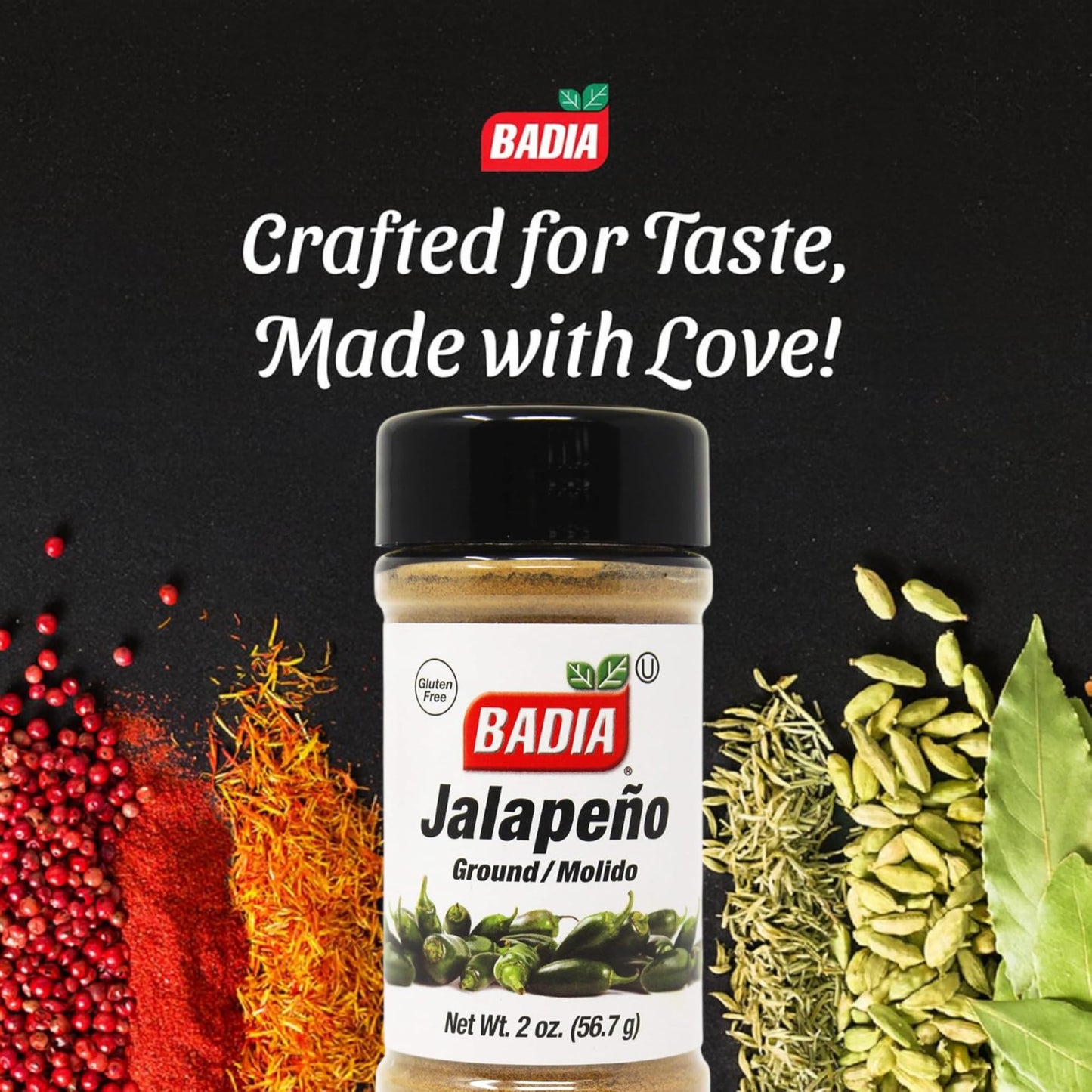 Badia Ground Jalapeno, 2 oz - Green Chili Powder Jalapeo Spice - Zesty Flavor, Medium Heat for Tacos, Meats, Salsa & Chili