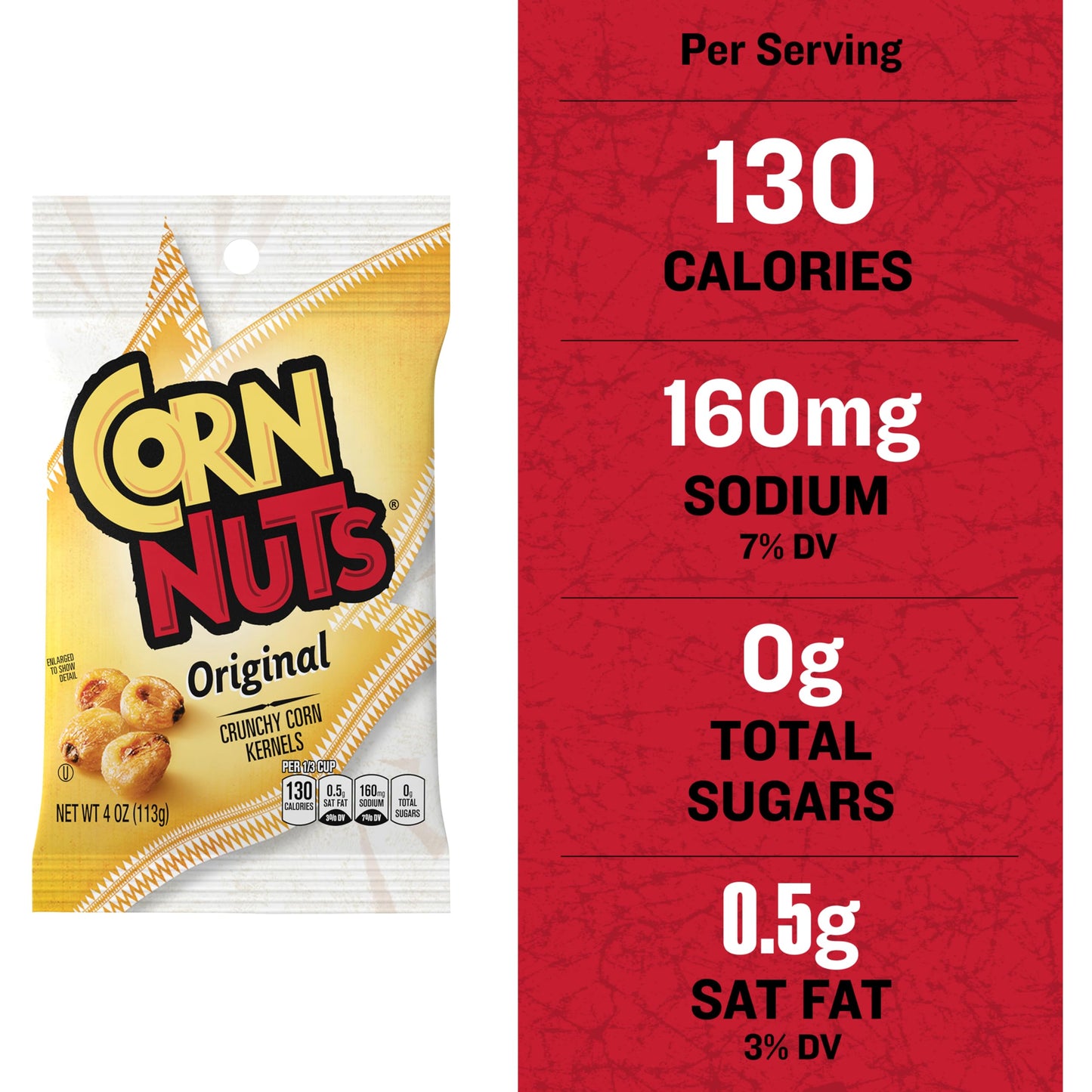 CORN NUTS Original Flavored Corn Kernels, Crunchy Corn Snacks, Snack Box, Variety Packs Food for Adults, 4oz. (Pack of 12)