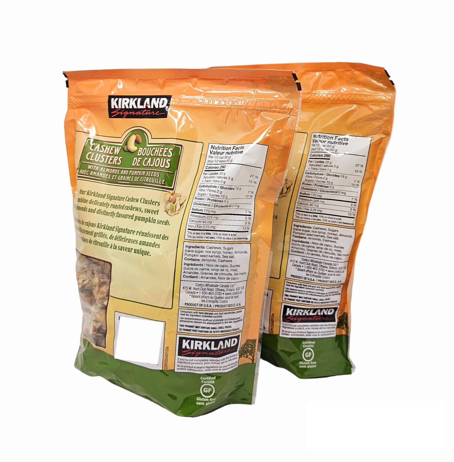 Kirkland Cashew Clusters with Almonds and Pumpkin Seeds Gluten Free 32 oz (Pack of 2) - Bundle - C6