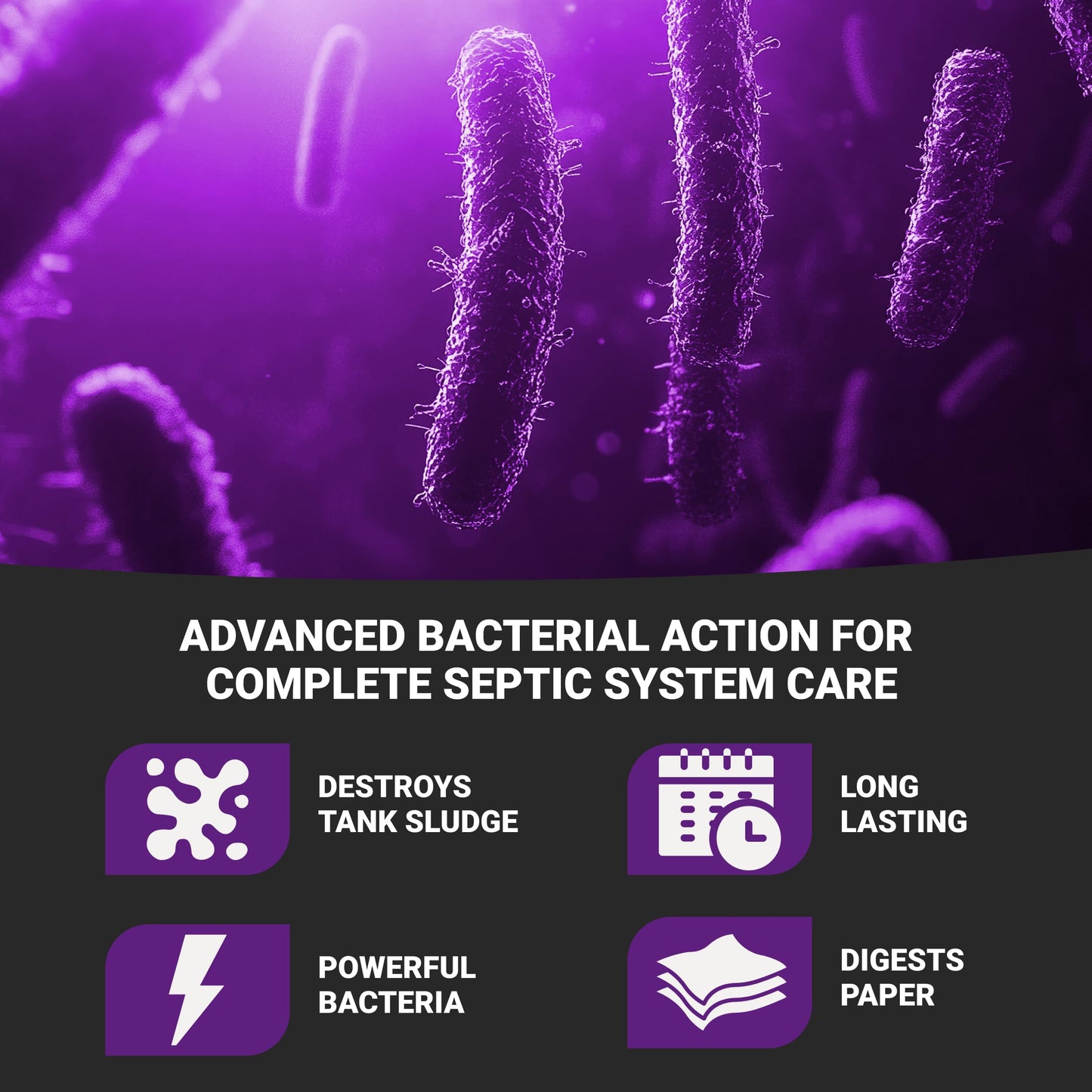 Roebic K-37-Q Septic Tank Treatment Removes Clogs, Environmentally Friendly Bacteria Enzymes Safe For Toilets, Works For 1 Year,