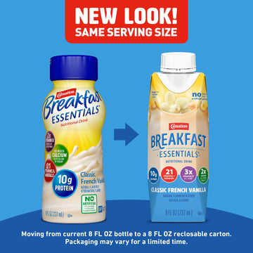 Carnation Breakfast Essentials Ready-to-Drink Classic French Vanilla 8 Fl Oz Carton Pack of 24