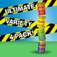 TOXIC WASTE Hazardously Sour Candy Variety Pack - 20 Count - Assorted Colors (Purple, Yellow, Green, Red)