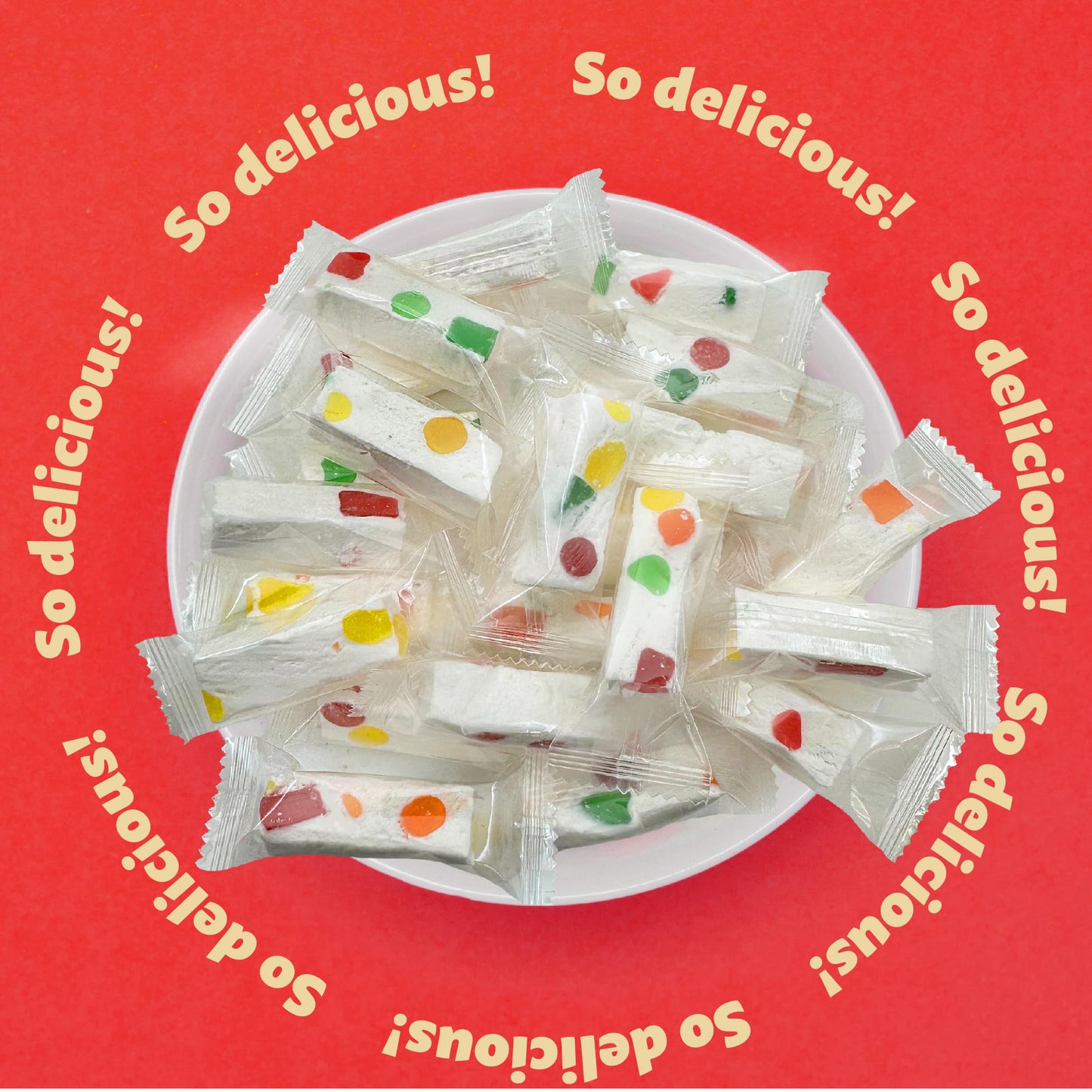 Jujube Nougat Candy With Fruit Jelly Pieces, Individually Wrapped, 11-Ounce Pack (About 30 Pieces)