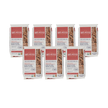 Delallo Whole Wheat Penne Pasta  1 Pound Bag  (7 Pack)  100% Certified Organic  Made In Italy  Whole Grain  Bronze Cut  Made With Only Duflavor Blend Wheat Semolina Flour  Kosher  Vegan