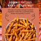 Stellar Pretzel Braids, Sweet & Sparky Spicy Buffalo, 6 Large Snack Bags (5 Oz Each) Vegan Pretzel Rods, Sticks