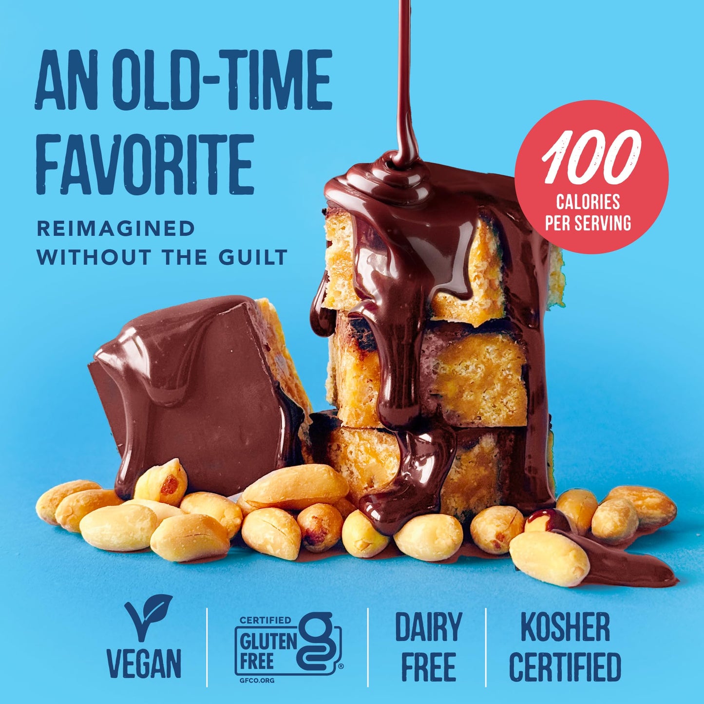 For Noshers Only Peanut Butter Bites - Vegan, Gluten Free, Dairy Free - Box of 8 Individually Wrapped Snacks