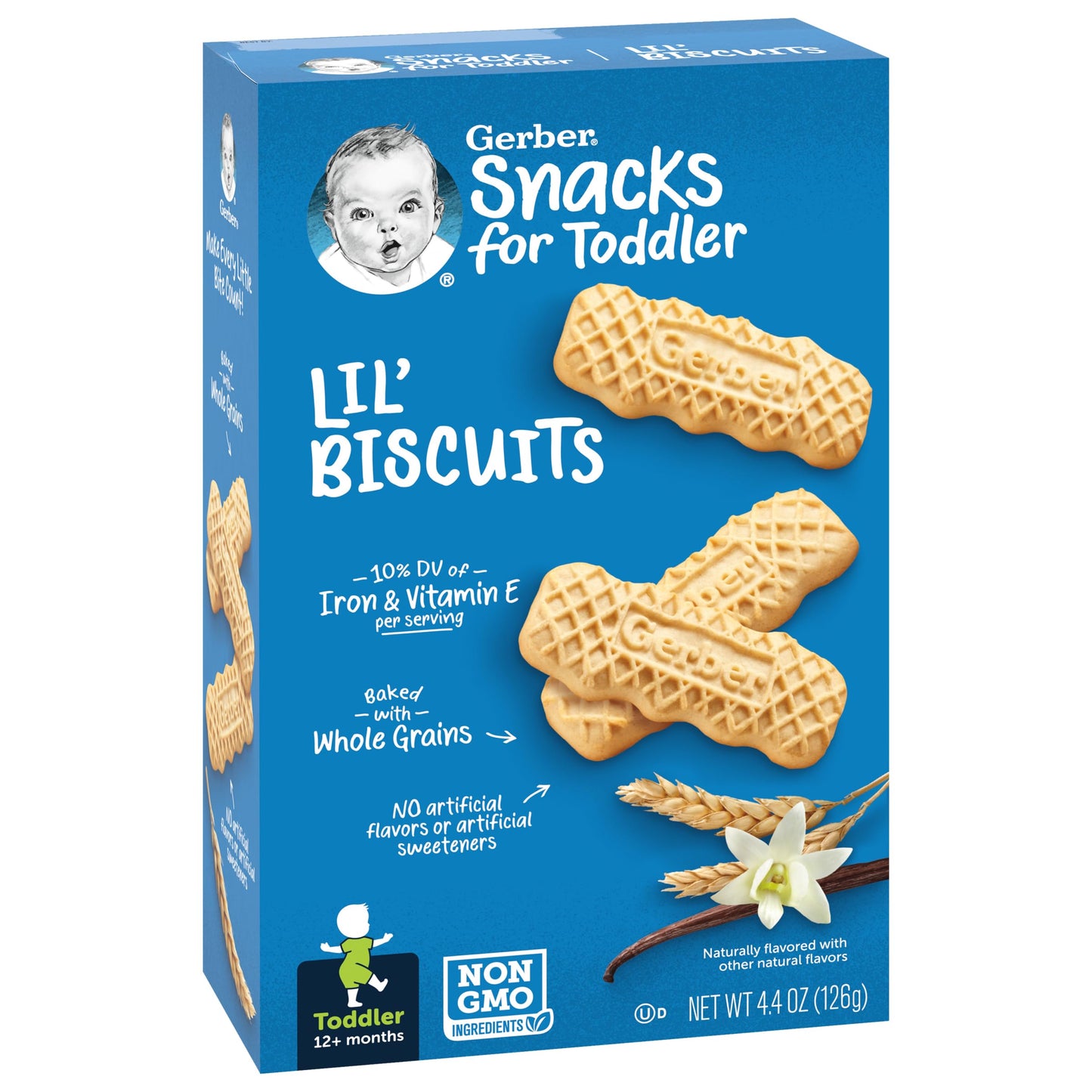 Gerber Toddler Baby Food, Vanilla Wheat Biscuits, 4.44 Oz Box (Pack Of 6)