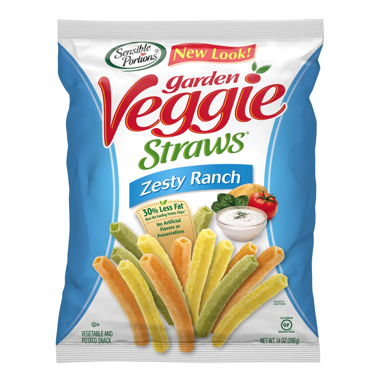 Sensible Portions All Natural Zesty Ranch Garden Veggie Straws; 1 oz., 30/pk
