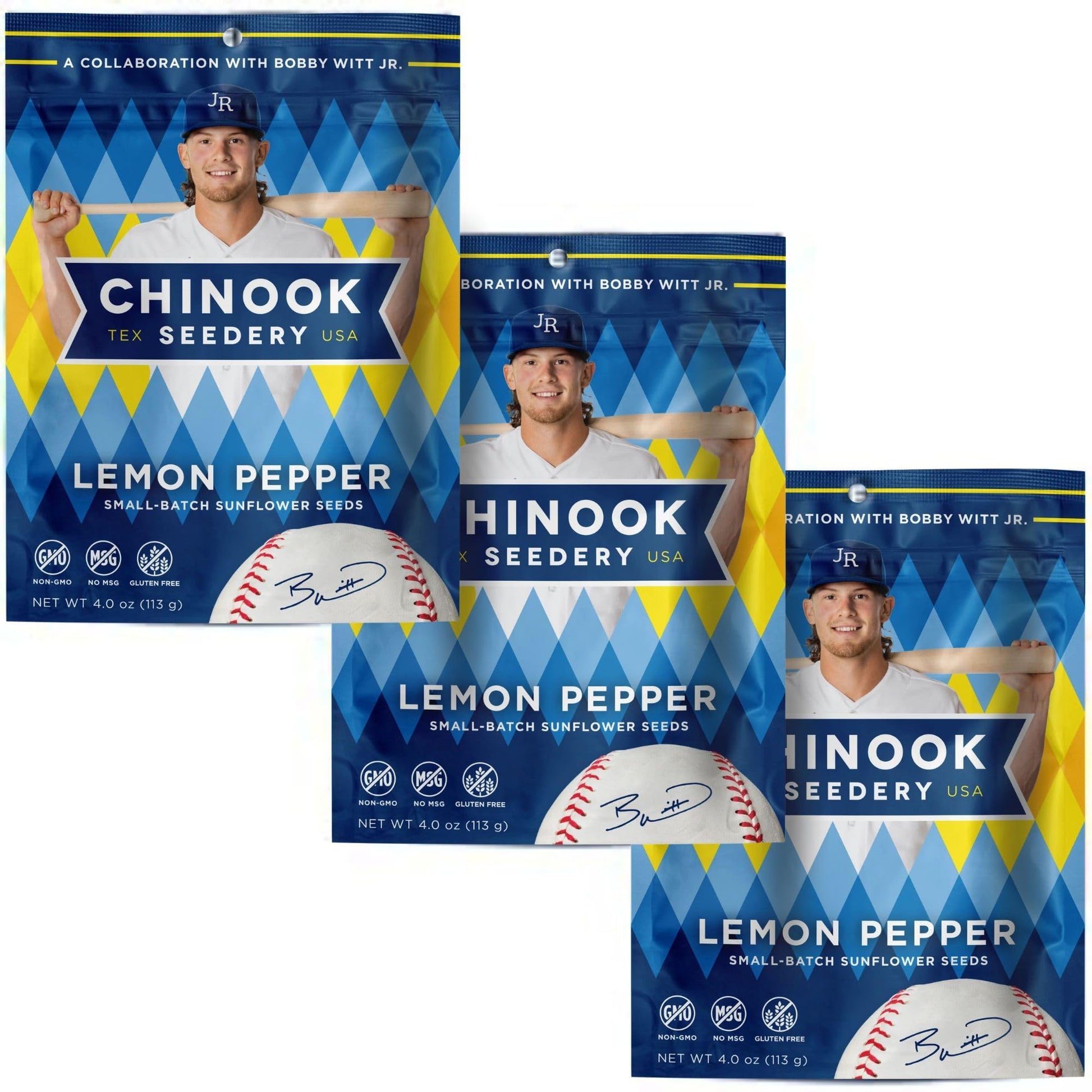 Chinook Seedery Roasted Jumbo Sunflower Seeds - Keto Snack - Lemon Pepper - 4 oz (Pack of 3) - Gluten Free, Non-GMO