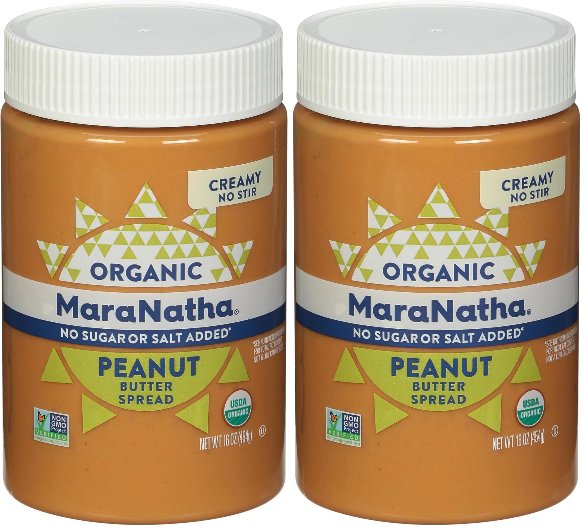 Maranatha Organic No-Stir Creamy Peanut Butter Spread, No Sugar or Salt Added, 16 Ounce (Pack of 2)
