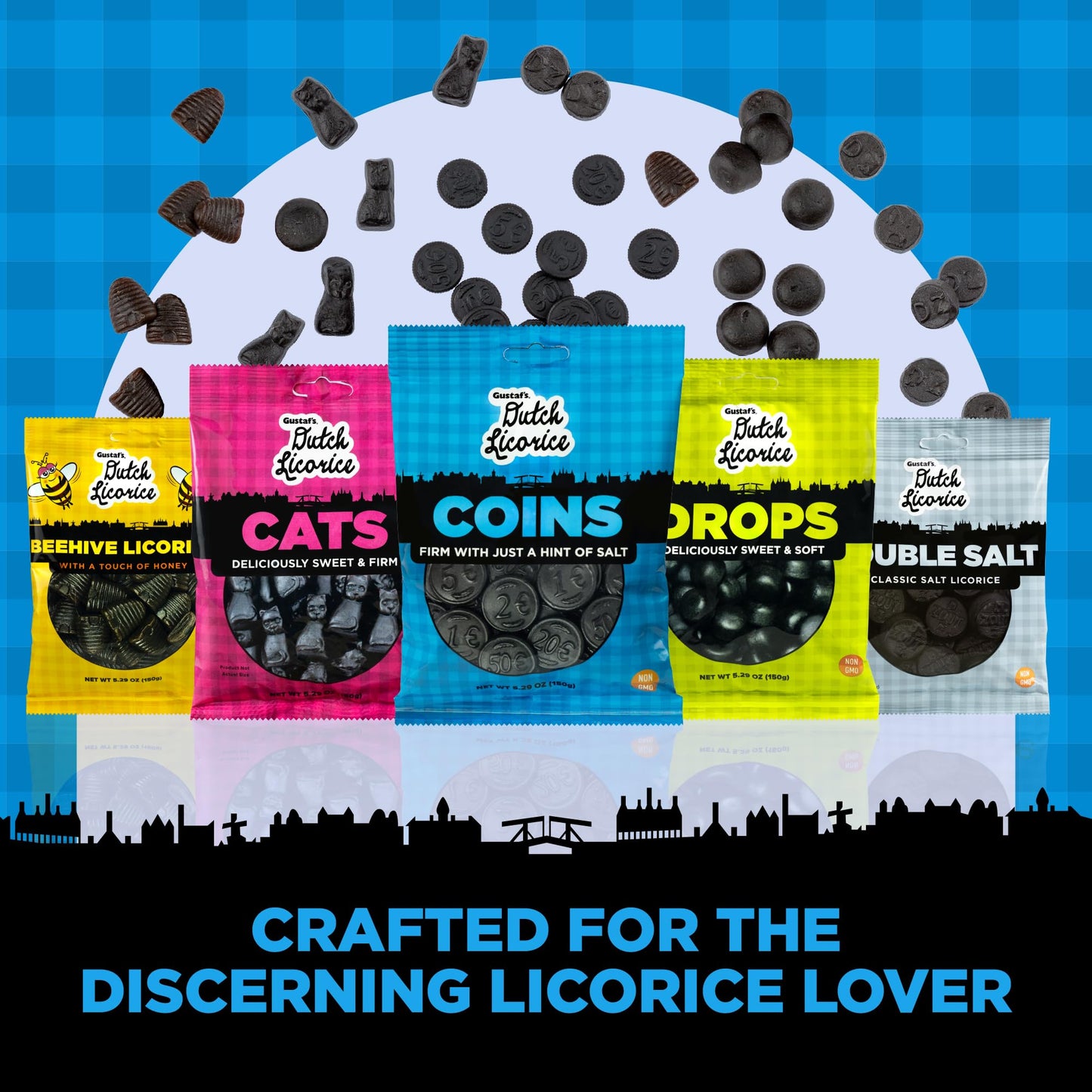 Gustafs Salted Dutch Licorice Coins - Black Licorice Candy - 5.2oz Bag - Salty