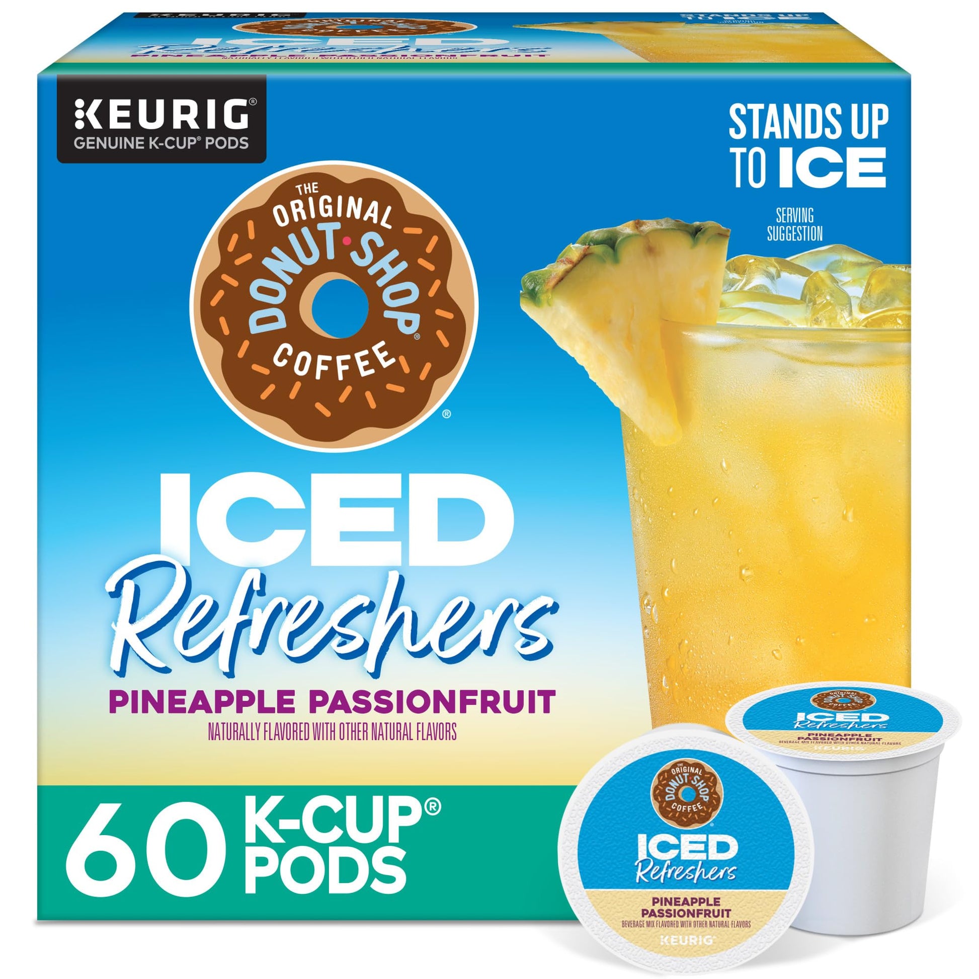 The Original Donut Shop Iced Refreshers K-Cup Pods, Pineapple Passionfruit Flavor, 60 Count (6 Packs of 10)